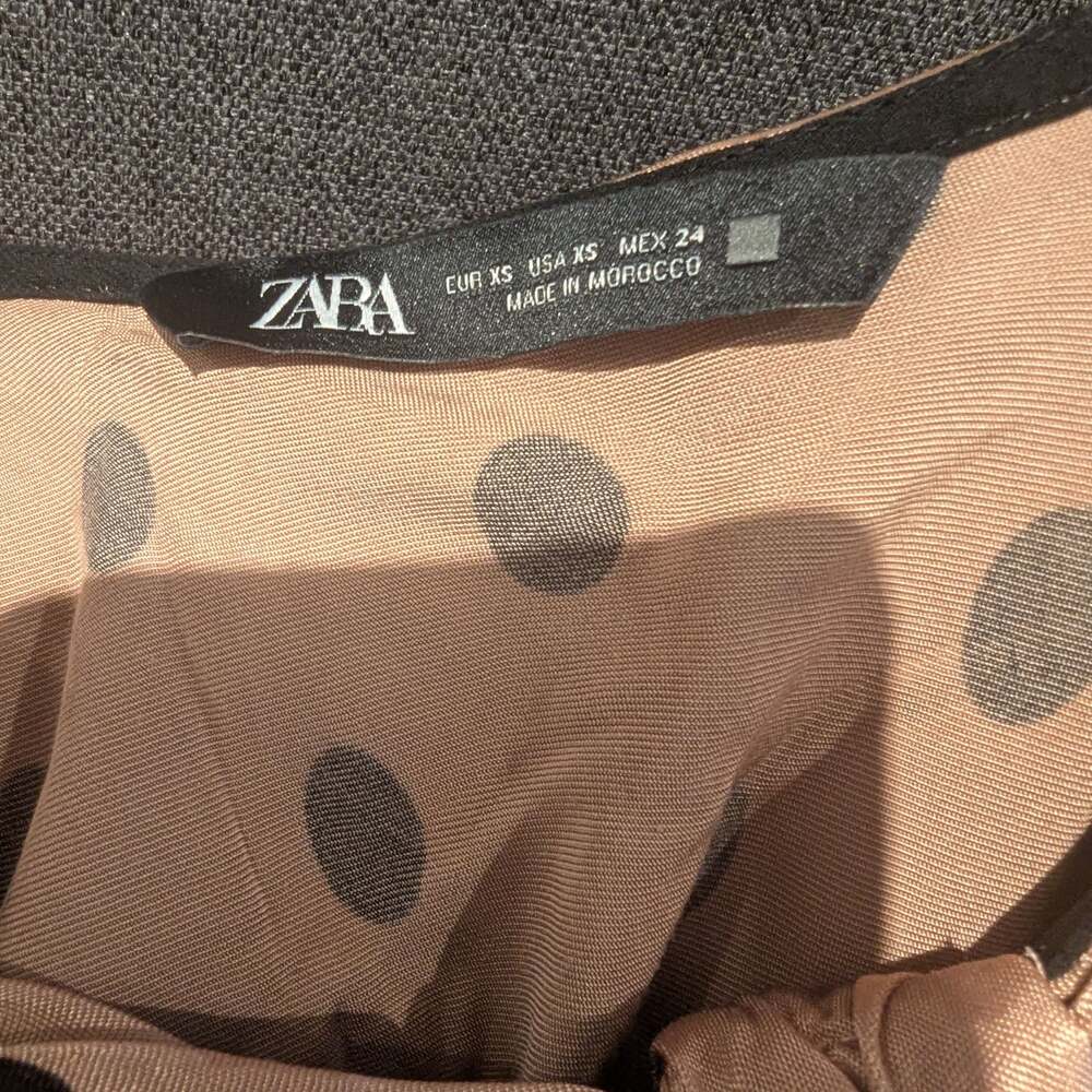 Zara Polka Dot Satin Midi Slip Dress with Slit - Picture 5 of 5